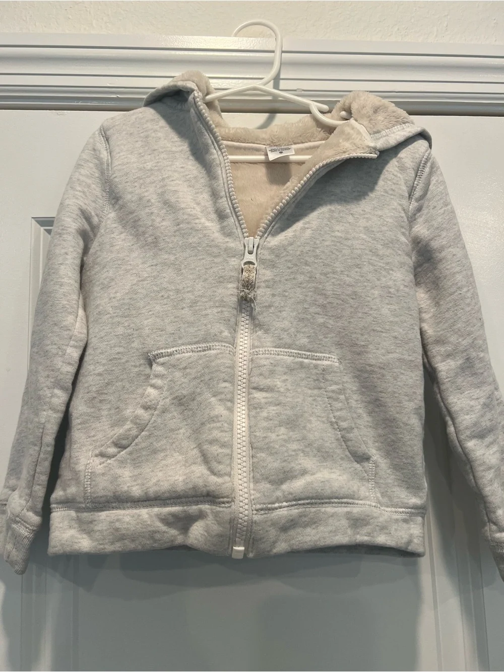 Carter’s Girls Hooded Zip Lined Jacket - Light Gray - 5T